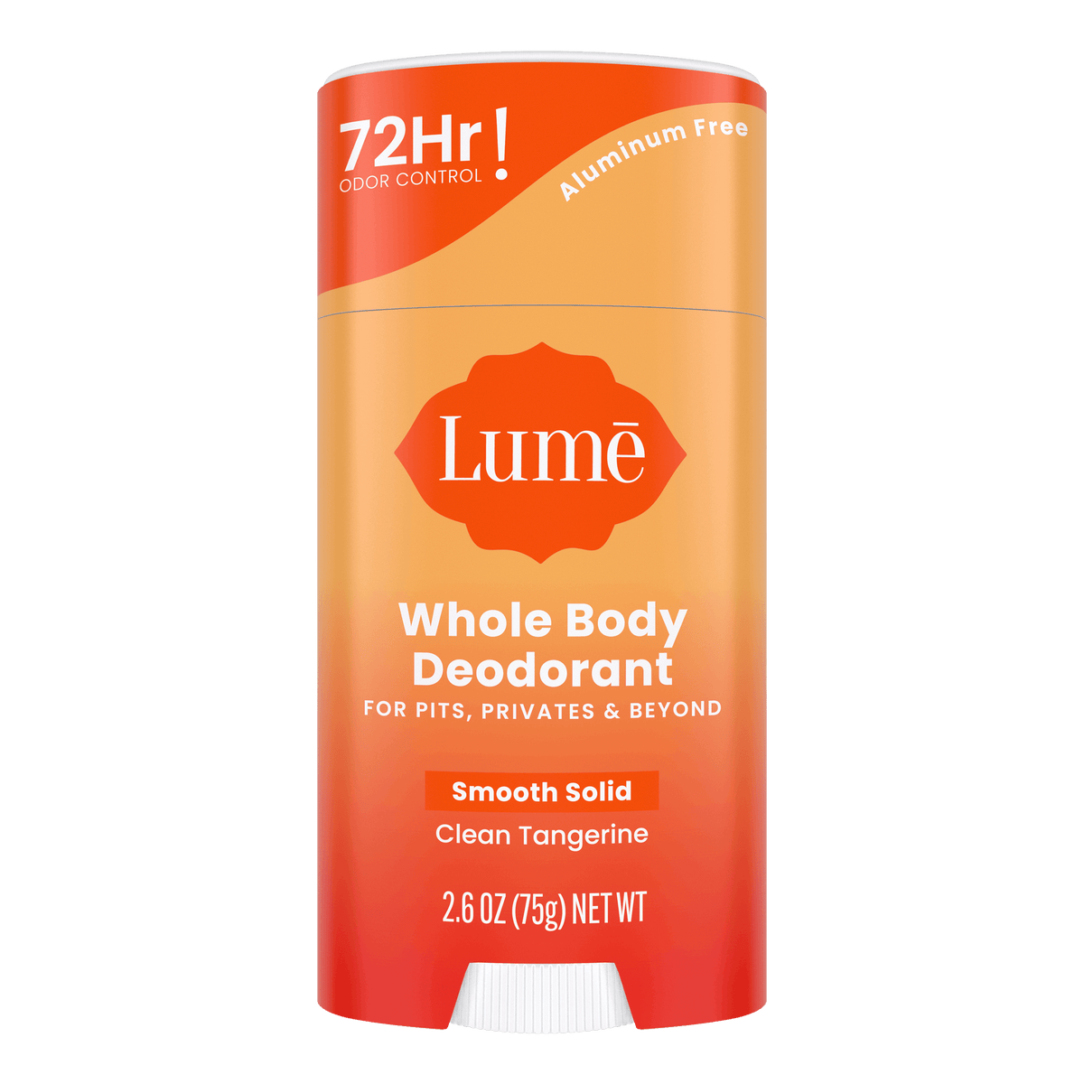 Orange bar of Lume Clean Tangerine scented solid deodorant stick